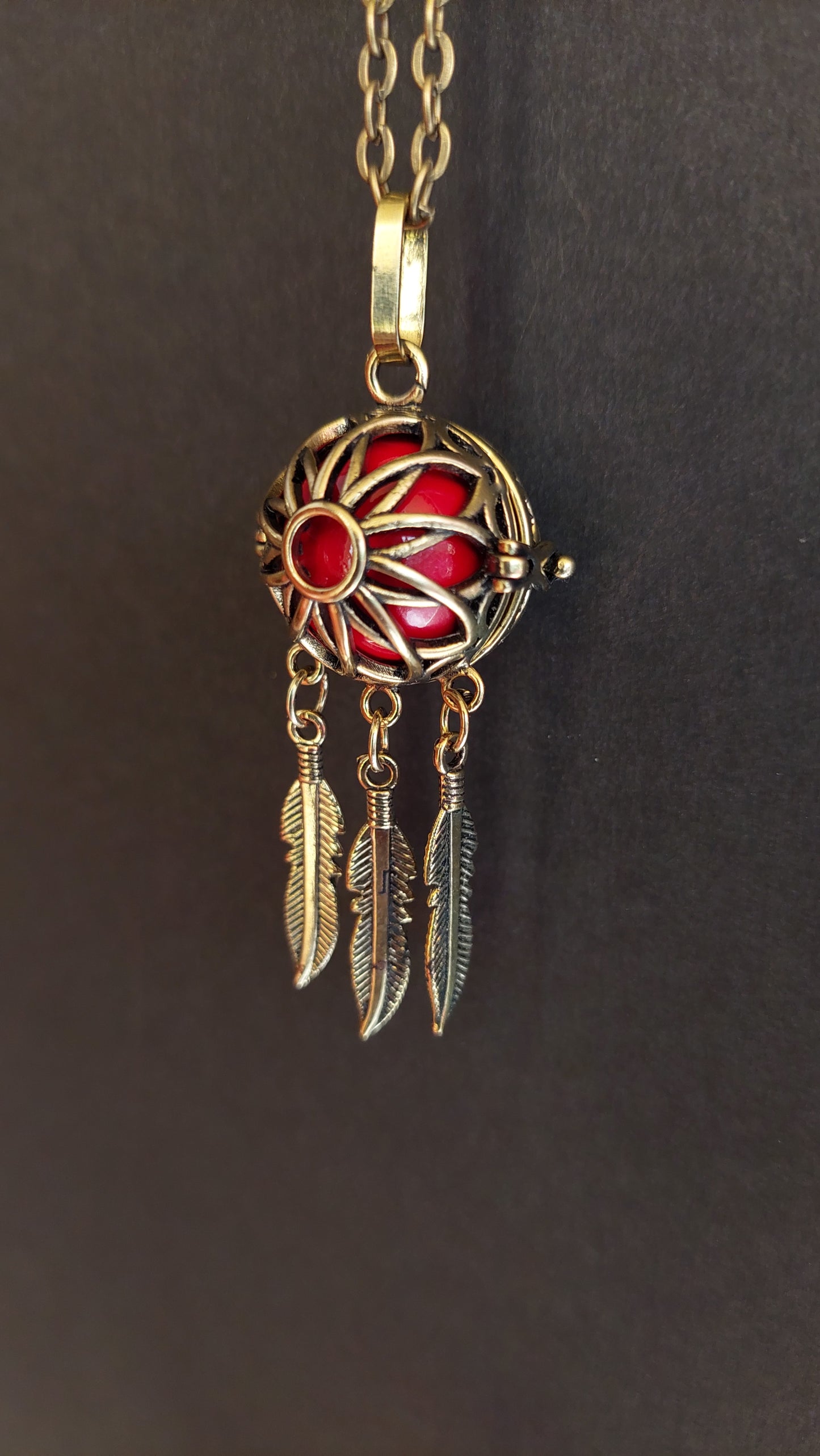 Llamador de Ángeles / Atrapasueños DORADO ANTIGUO Estrella Rojo