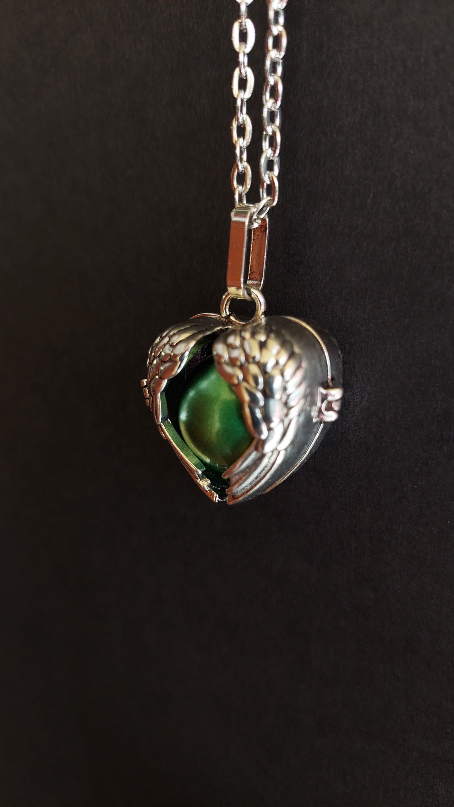 Llamador de Ángeles / Alas con Cascabel Verde