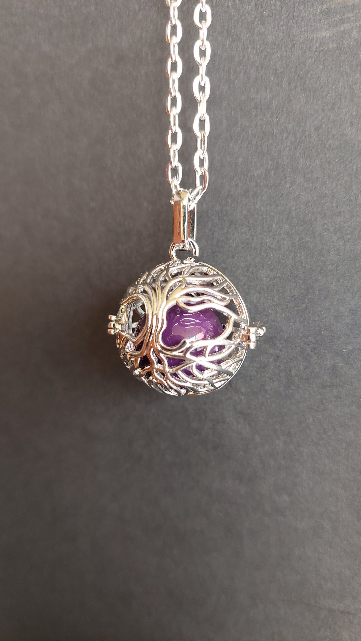 Llamador de Ángeles / Esfera con Arbol de la Vida Morado