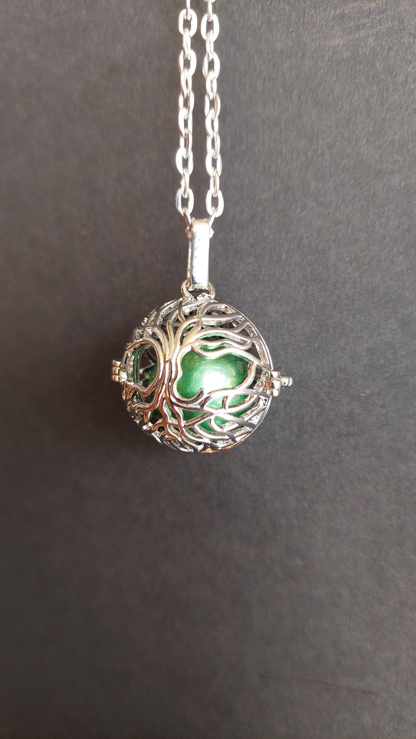 Llamador de Ángeles / Esfera con Arbol de la Vida Verde