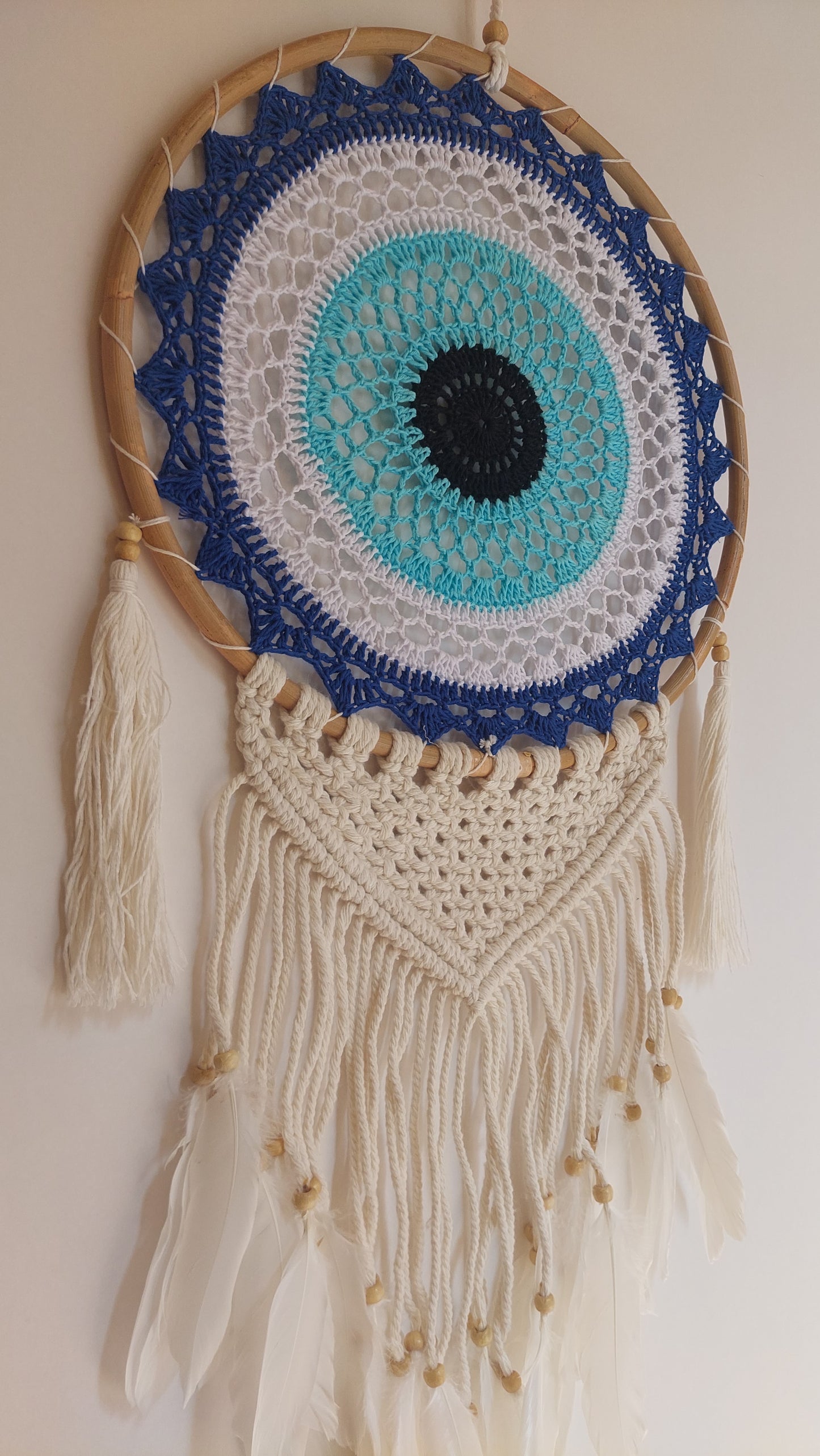 Atrapasueños GRANDE Ojo Turco Circular en Bambú