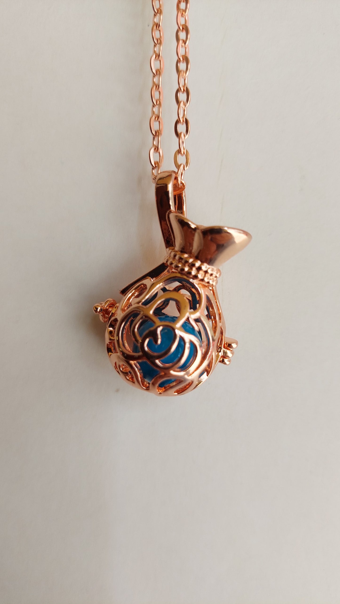 Llamador de Ángeles / Saquito de los Deseos ORO ROSA Azul
