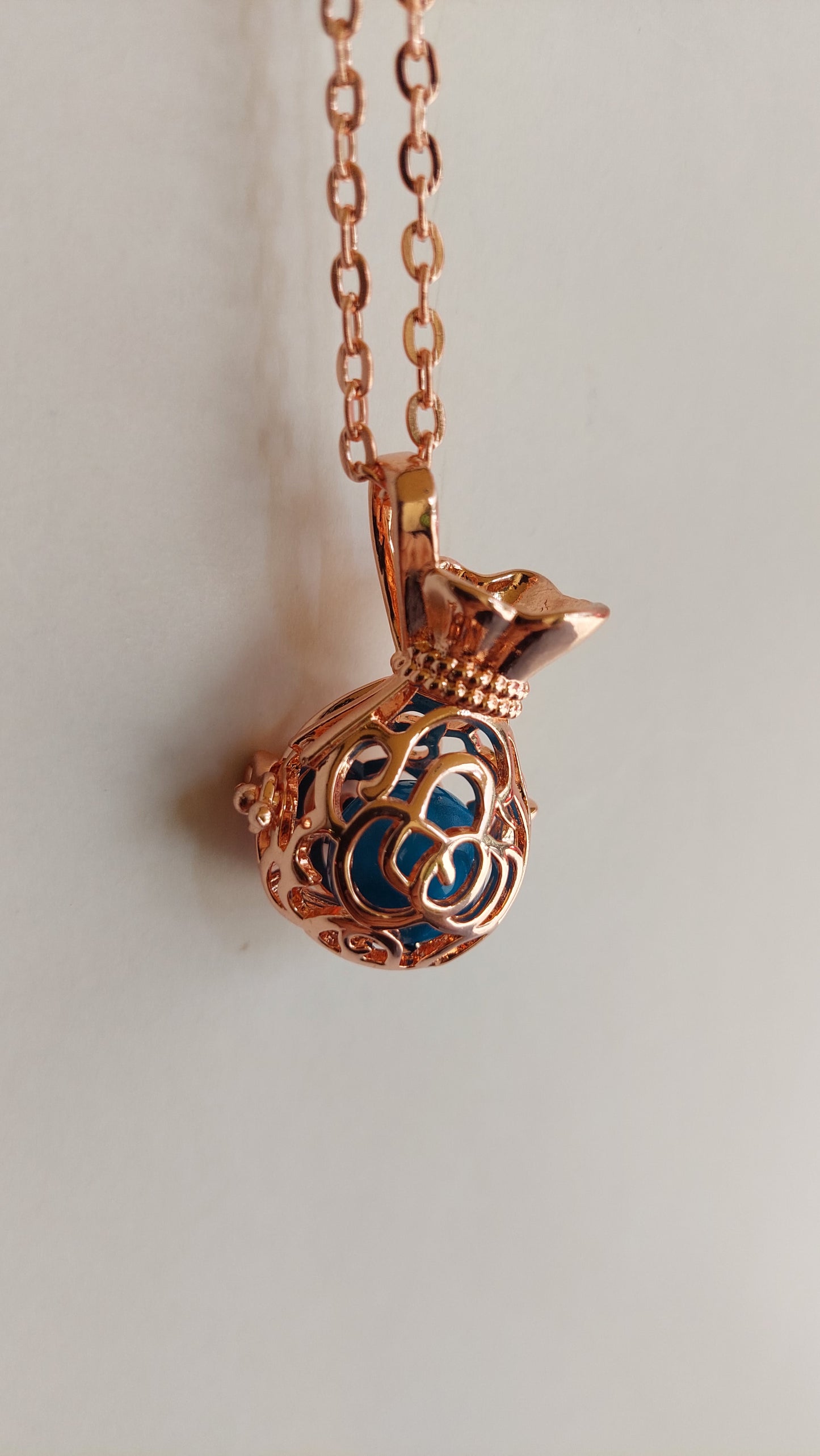 Llamador de Ángeles / Saquito de los Deseos ORO ROSA Azul