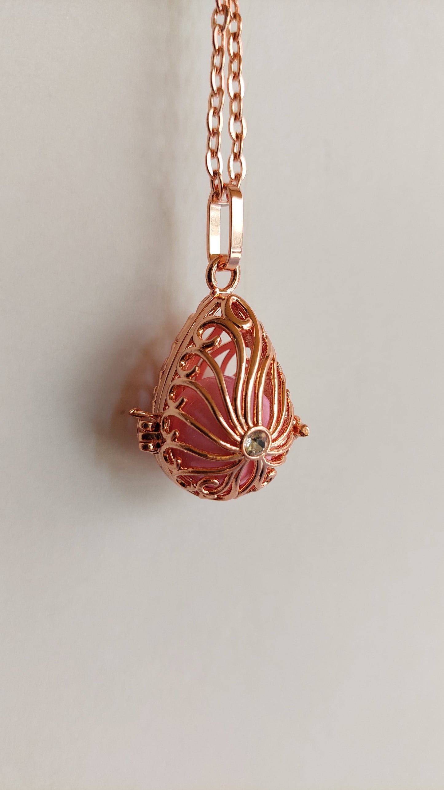 Llamador de Ángeles / Huevo ORO ROSA Rosa