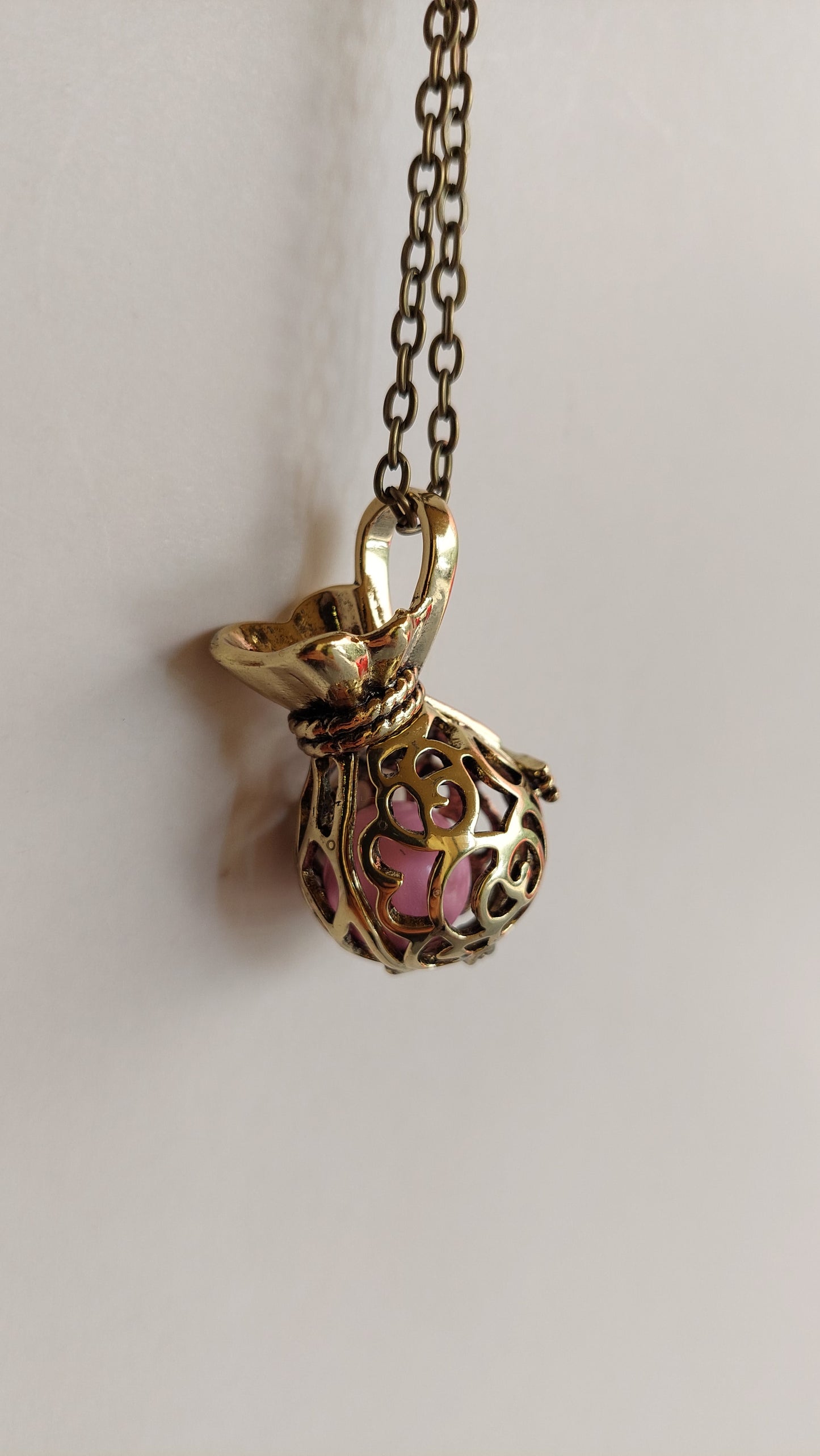 Llamador de Ángeles / Saquito de los Deseos DORADO ANTIGUO Rosa