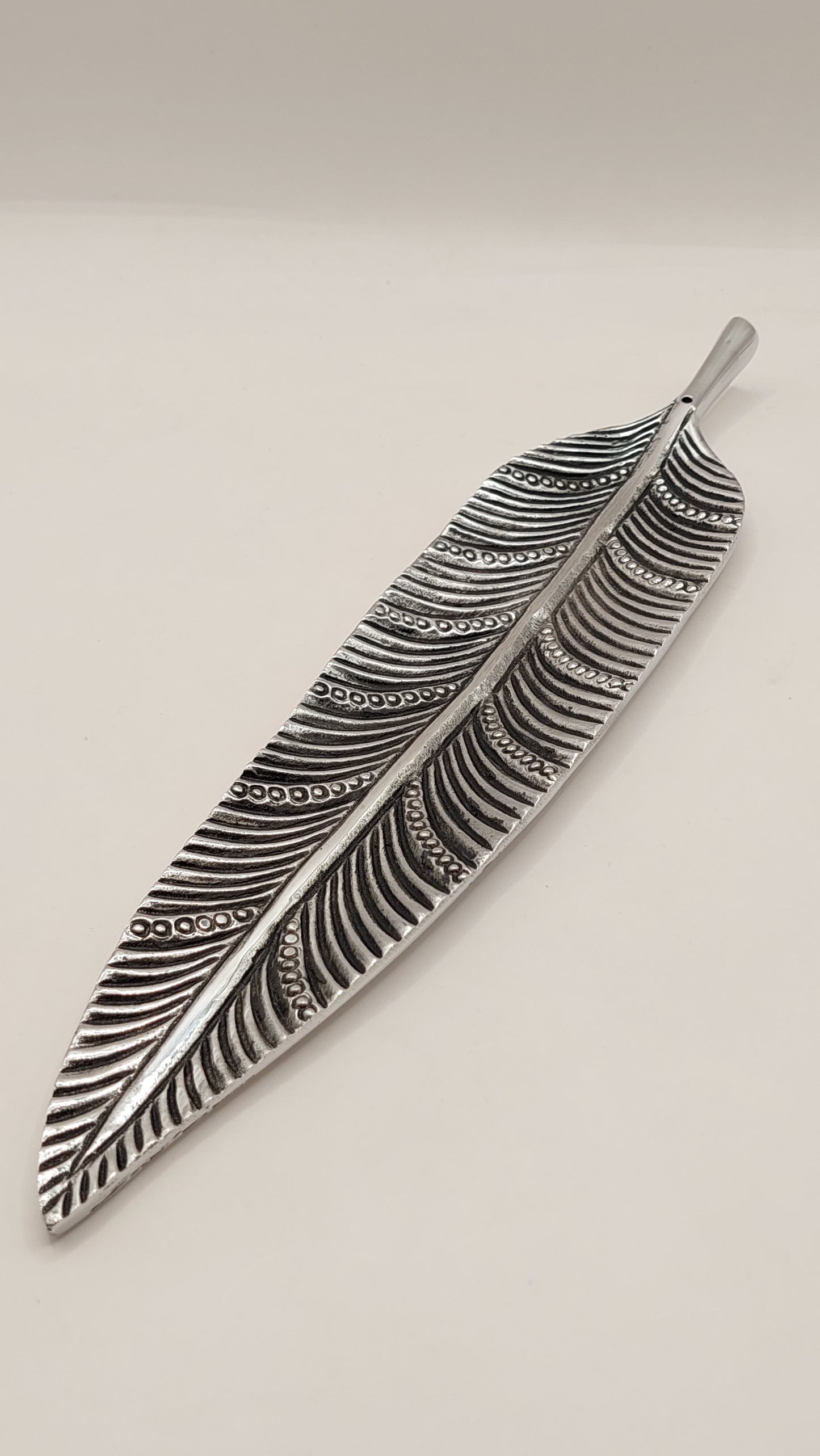 Porta Incienso Hoja Metálica mod1 (plateada)