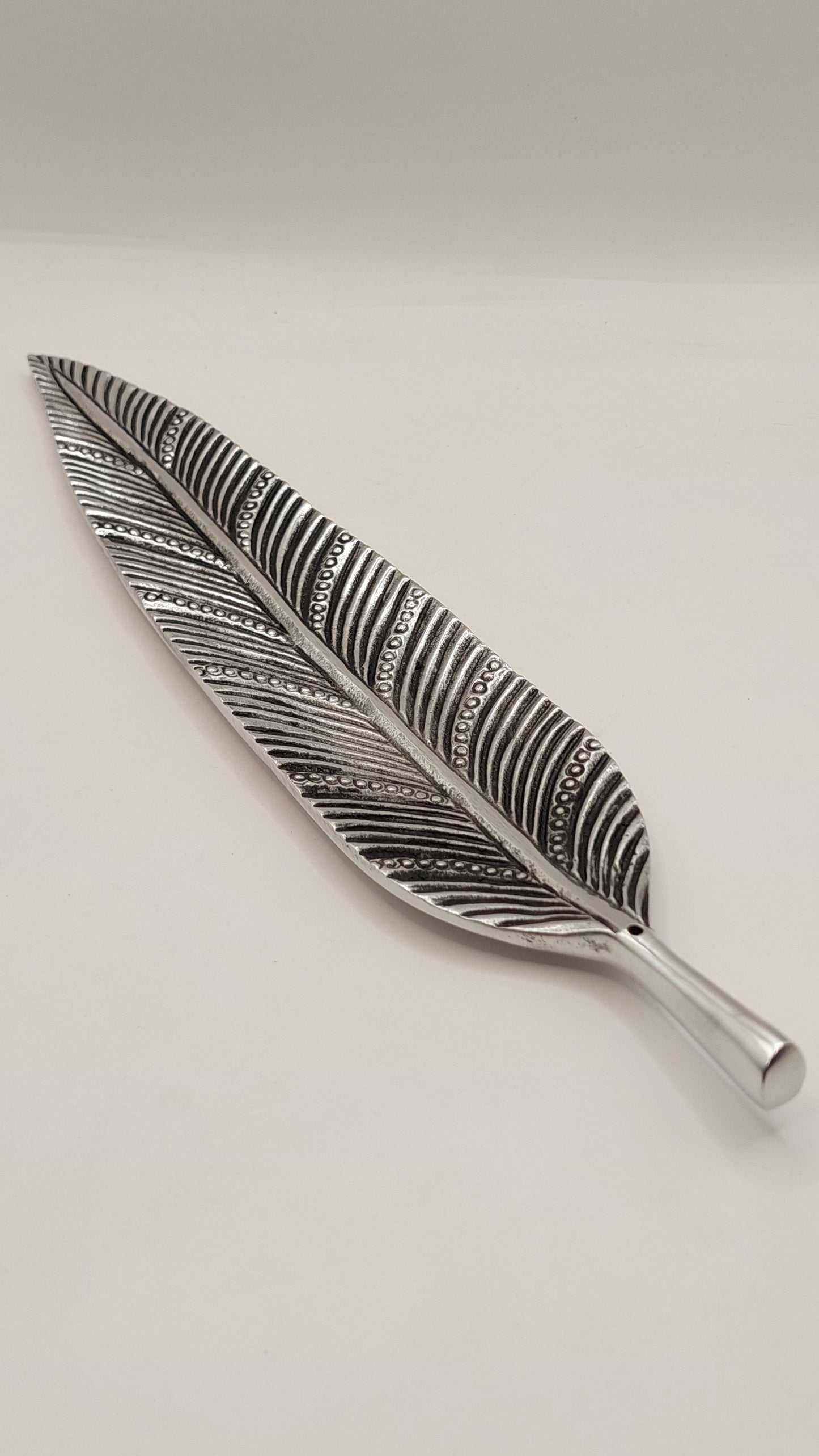 Porta Incienso Hoja Metálica mod1 (plateada)