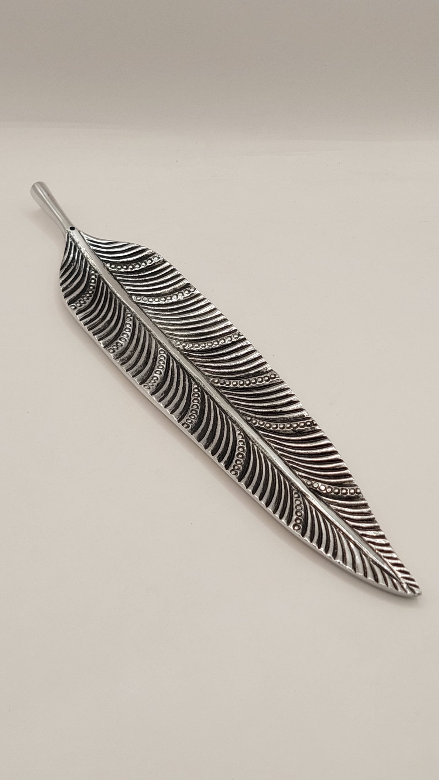 Porta Incienso Hoja Metálica mod1 (plateada)