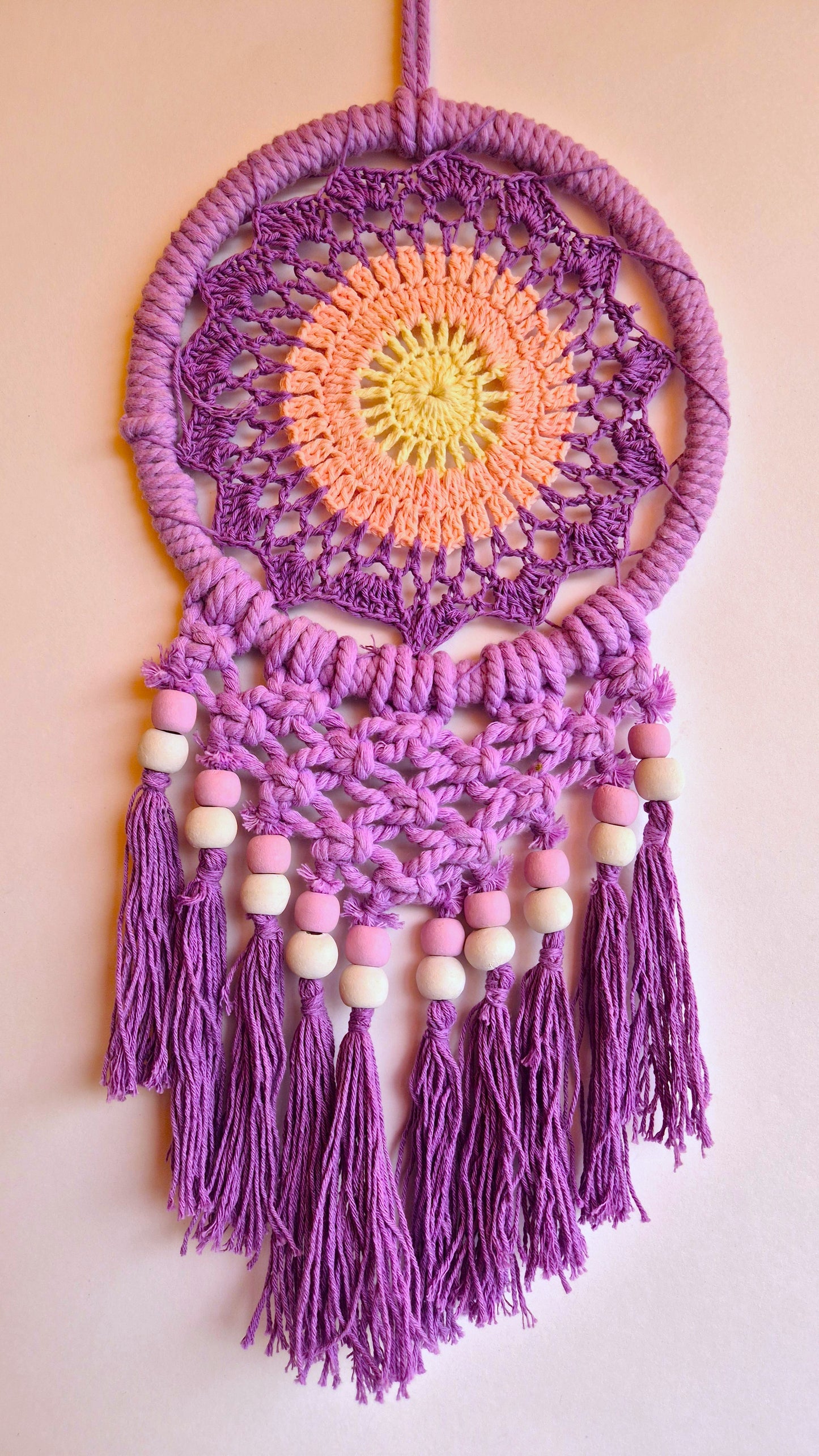 Atrapasueños Macrame Morado PEQUEÑO