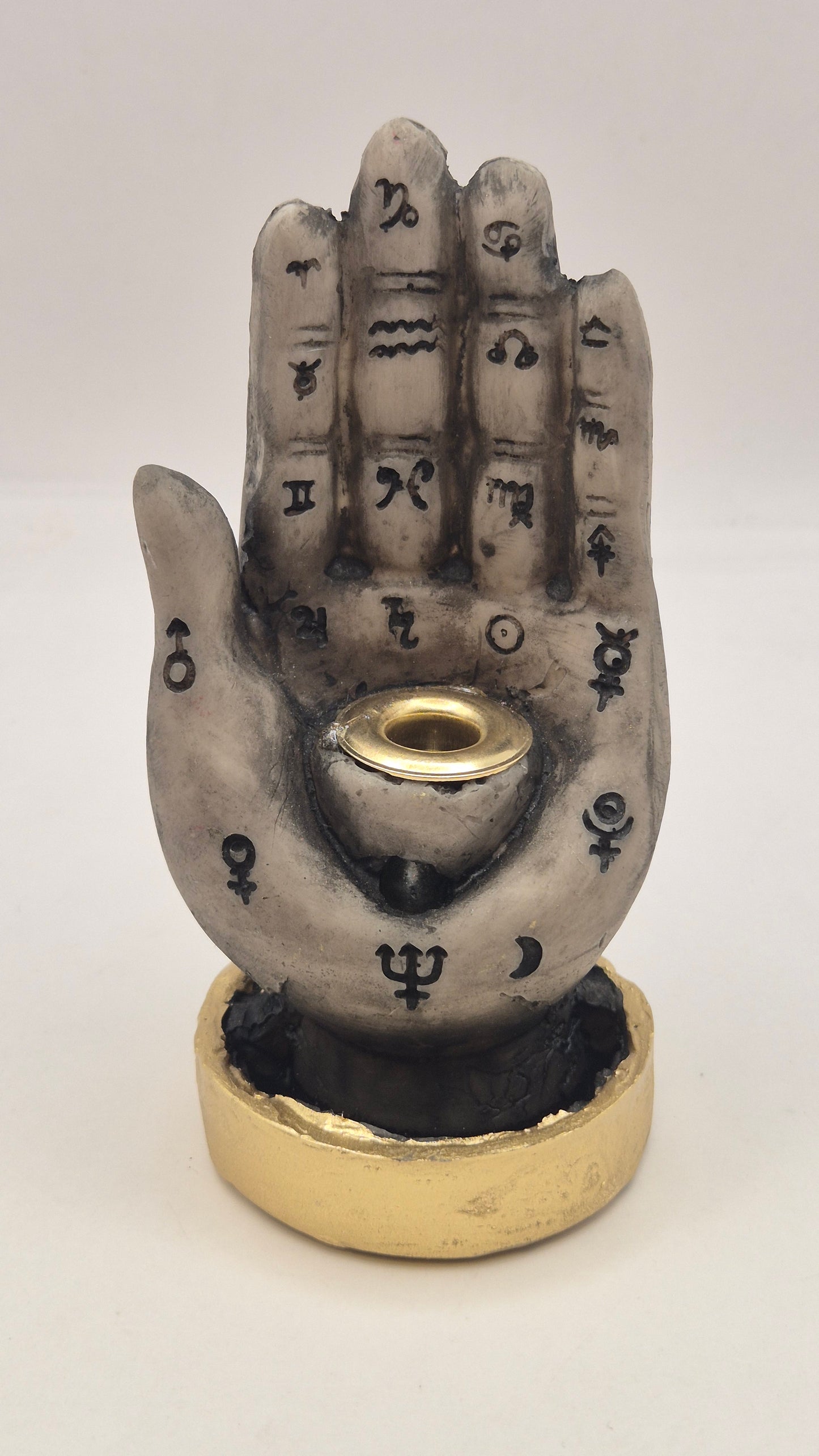 Porta Incienso Mano de Hamsa (ceniza)