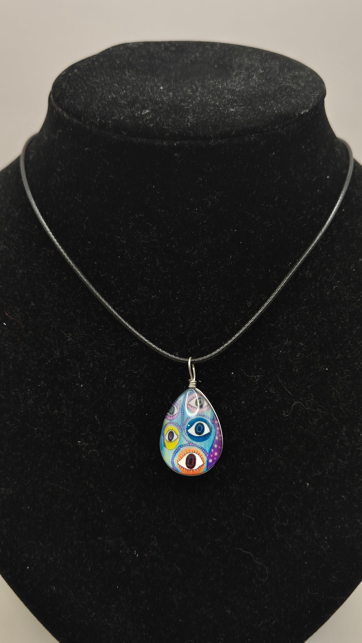 Collar dije de vidrio gota con Ojos Turcos Multicolores