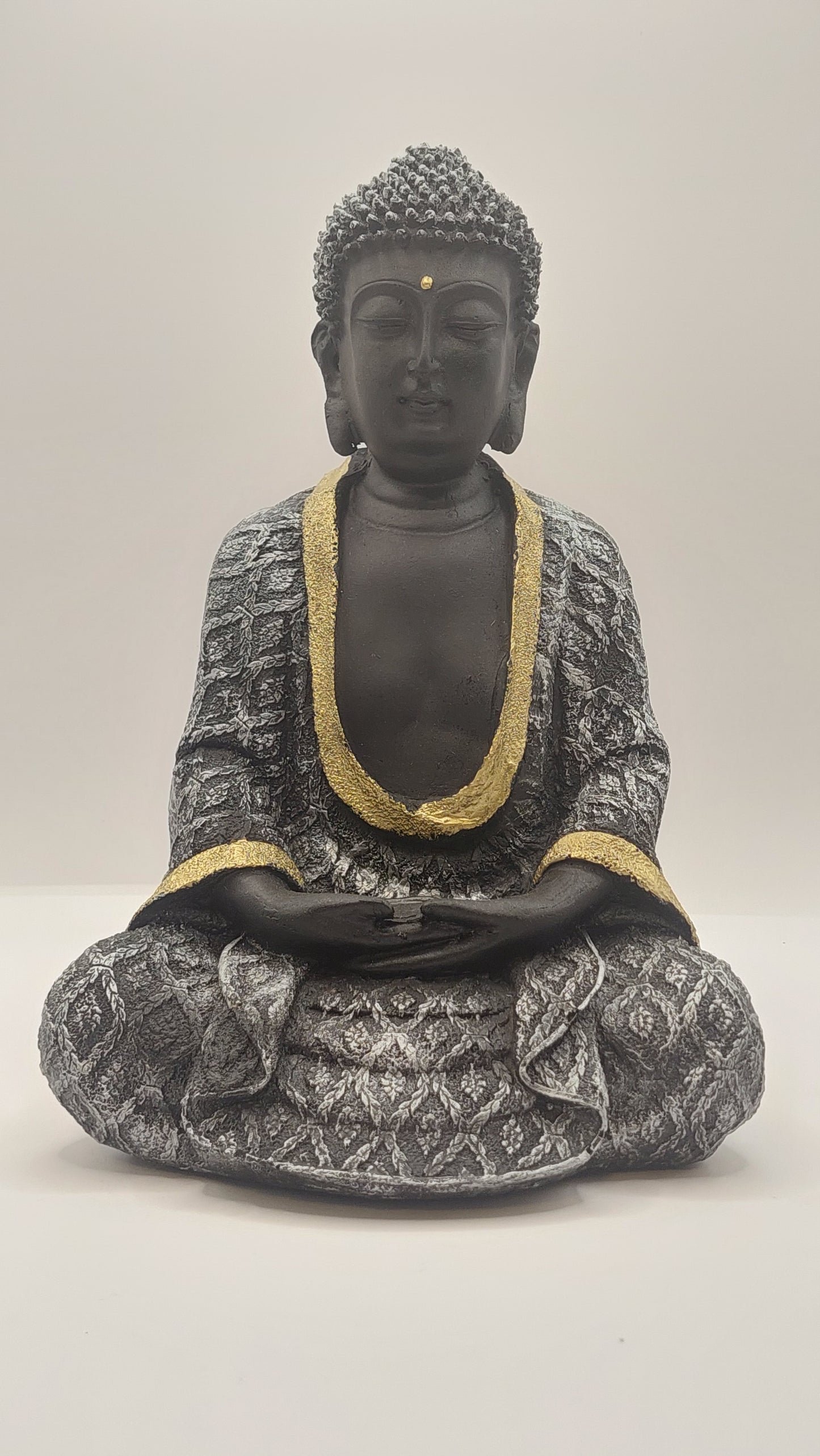 Buda Mediano con Manos en Regazo "Mudra dhyana" (negro)