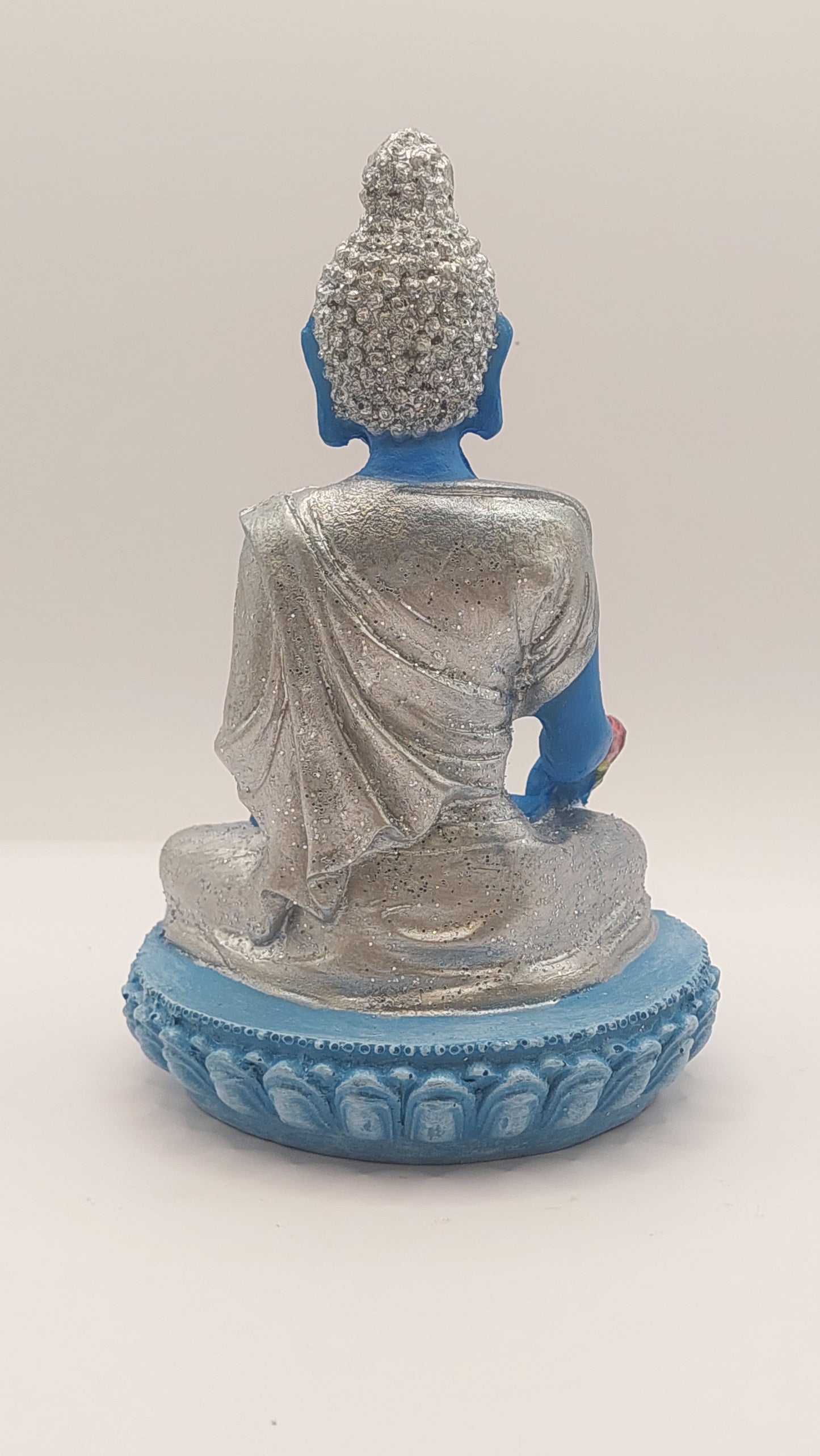 Buda de la Medicina azul/plateado (base azul)