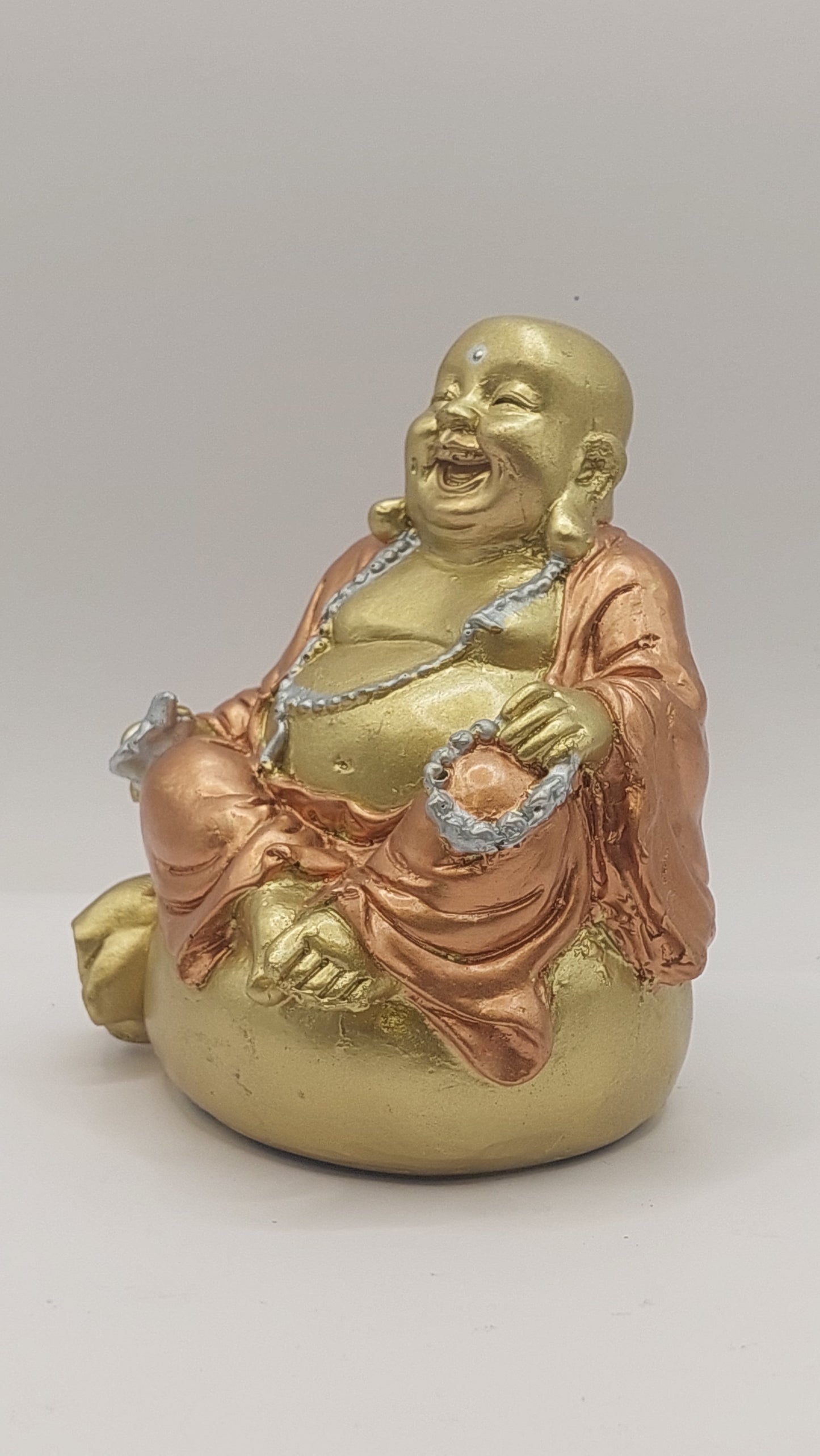 Buda Hotei sobre Costal (dorado/oro rosa)