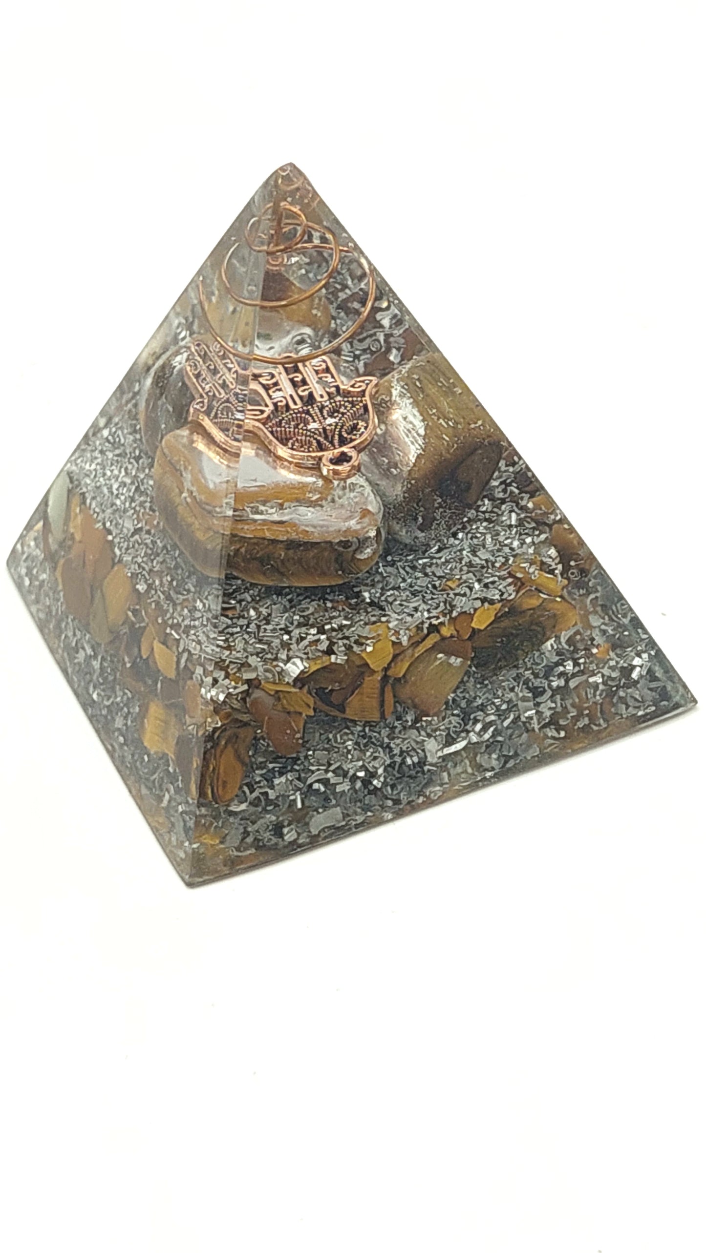 Piramide de Orgonita (ojo de tigre)
