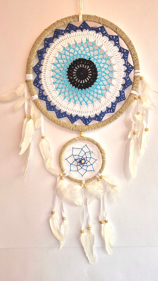 Atrapasueños Ojo Turco con Mandala y Plumas