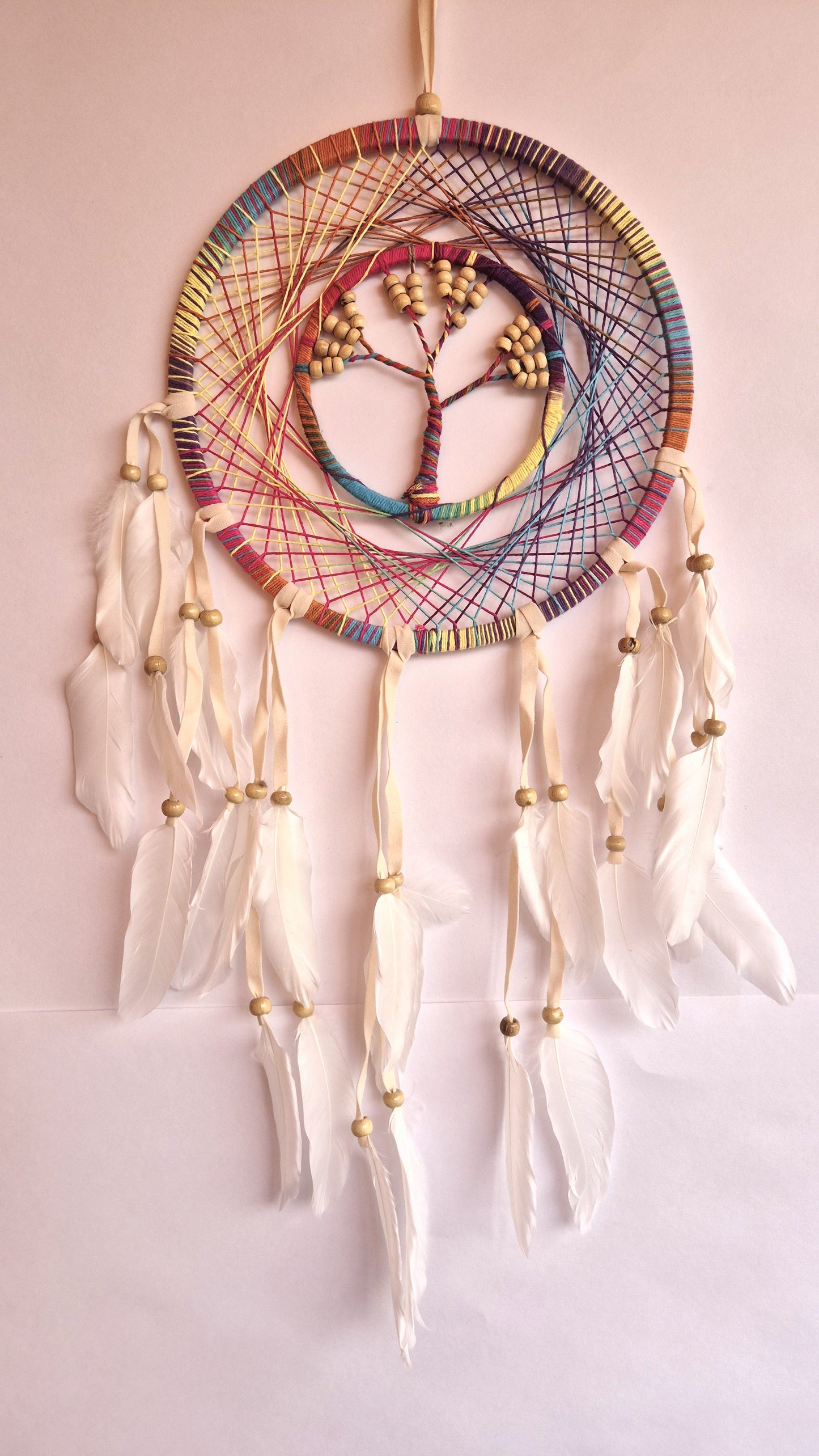 Atrapasueños Arbol de la Vida con plumas (multicolor)