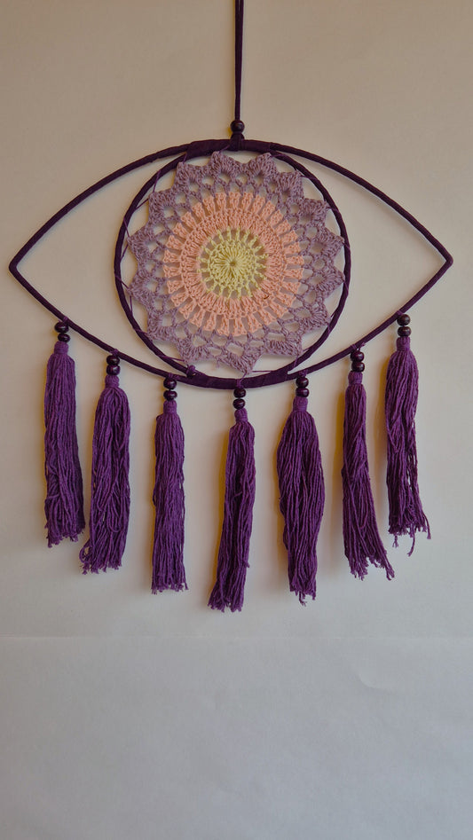 Atrapasueños forma de Ojo Turco (Morado)