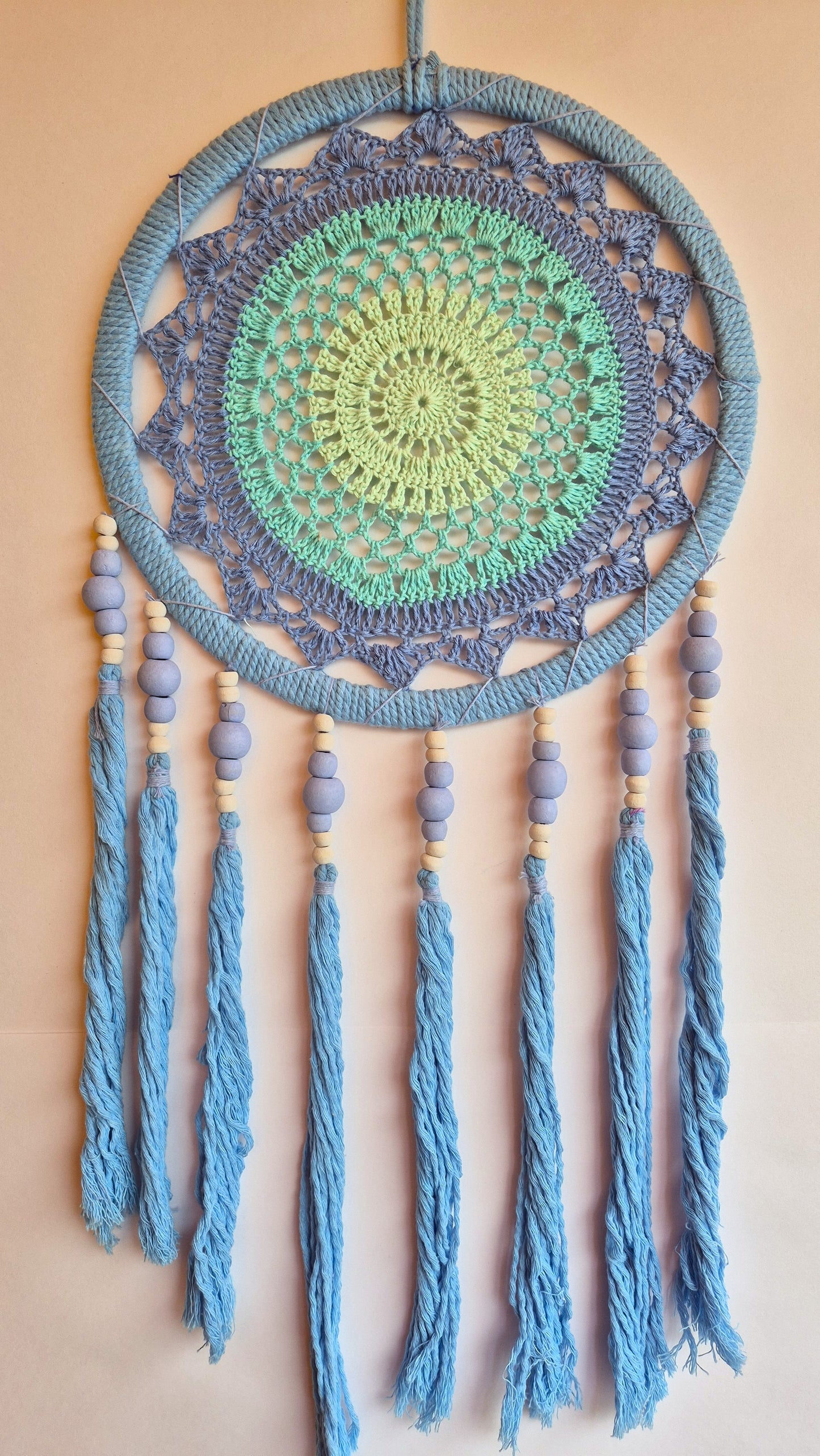 Atrapasueños Macrame Celeste MEDIANO