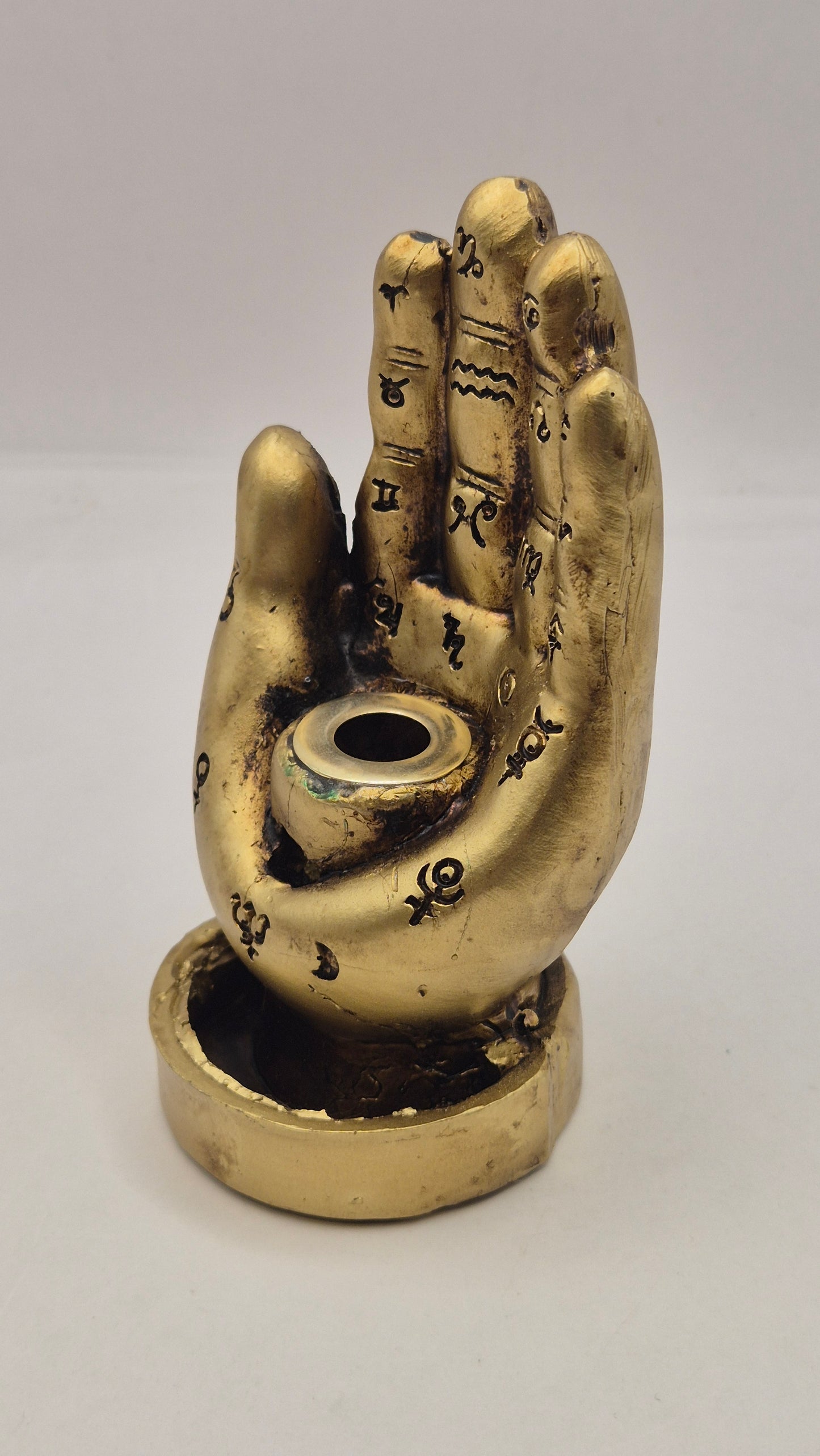 Porta Incienso Mano de Hamsa (dorada)