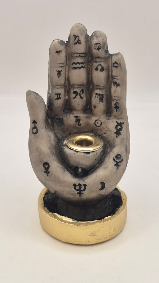 Porta Incienso Mano de Hamsa (ceniza)