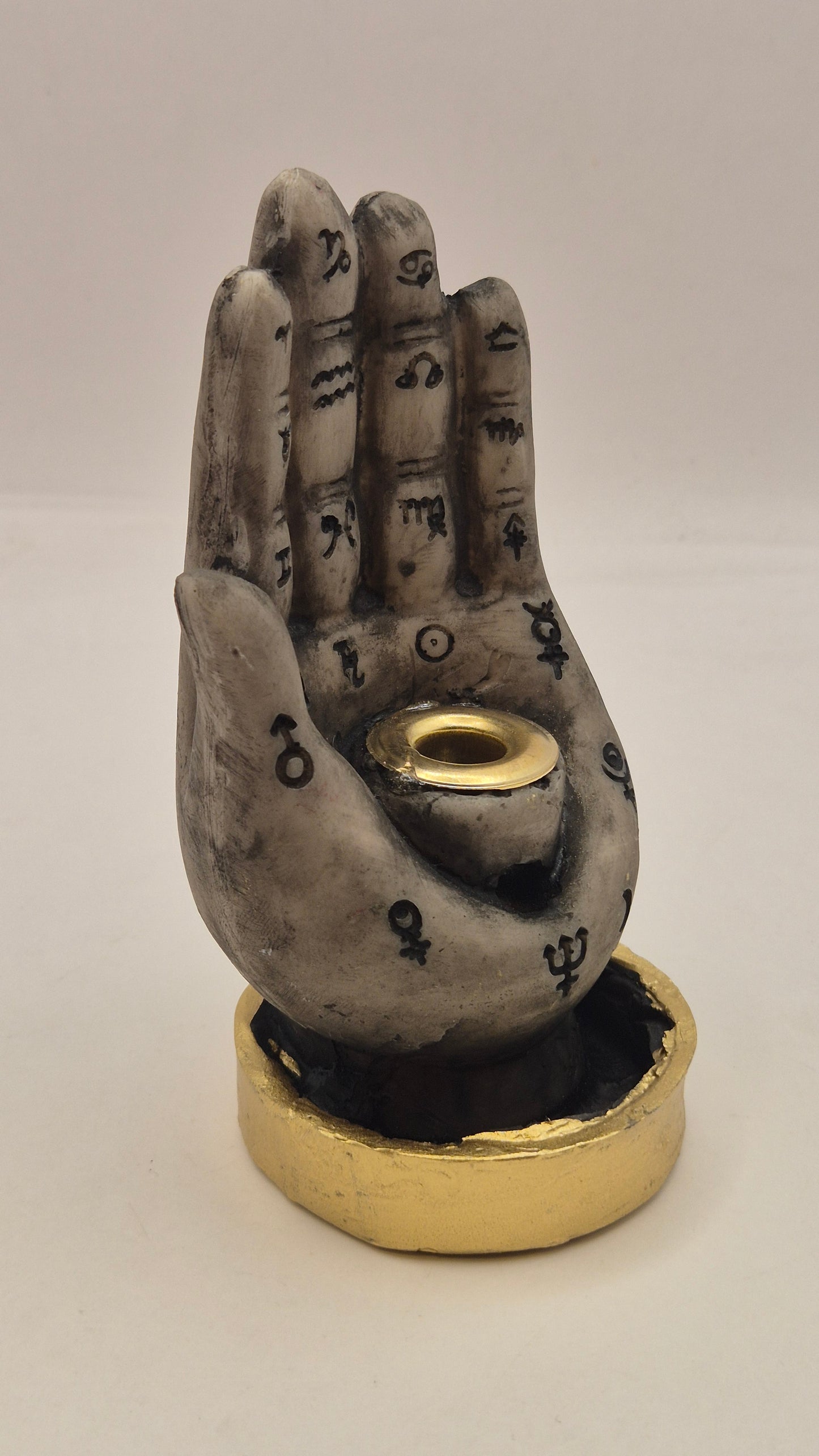 Porta Incienso Mano de Hamsa (ceniza)