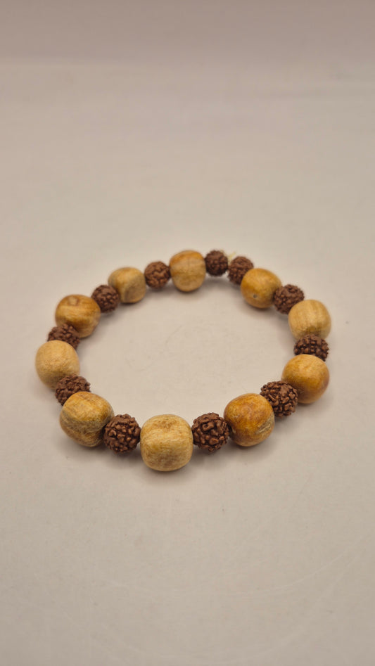 Pulsera de Palo Santo y Rudraksha