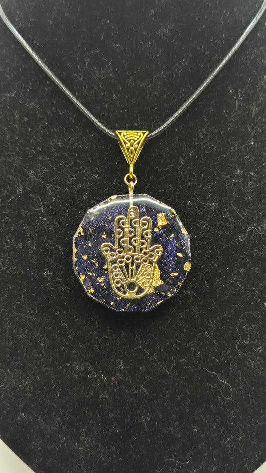 Collar dije Orgonita Mano de Hamsa (color 2)