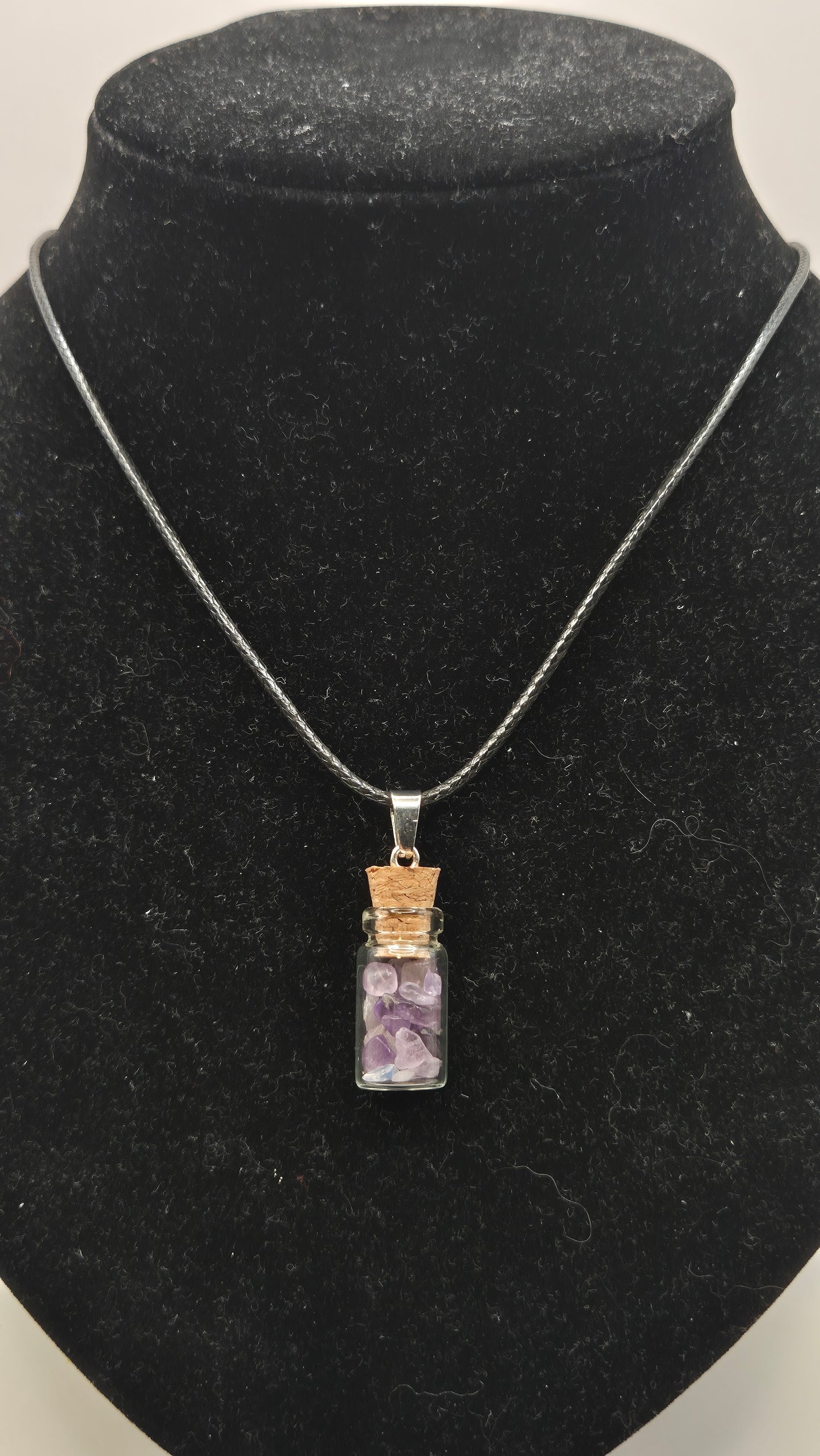 Collar botellita con cuarzos Amatistas