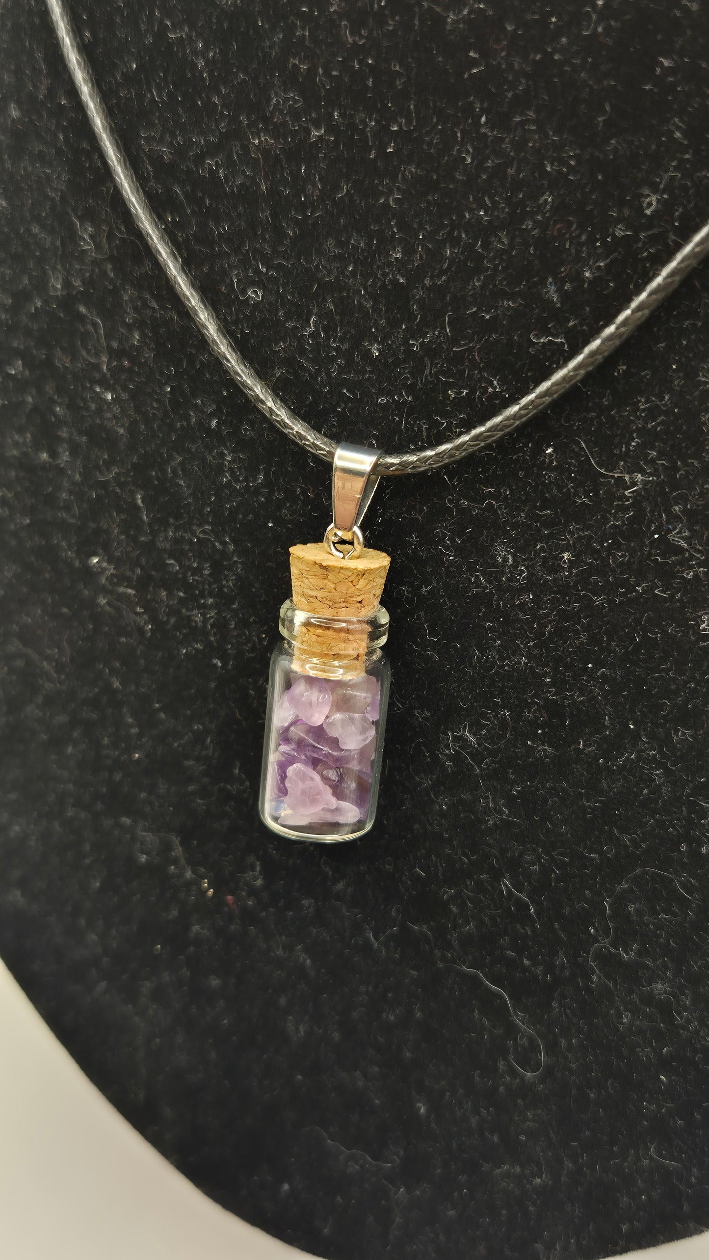 Collar botellita con cuarzos Amatistas