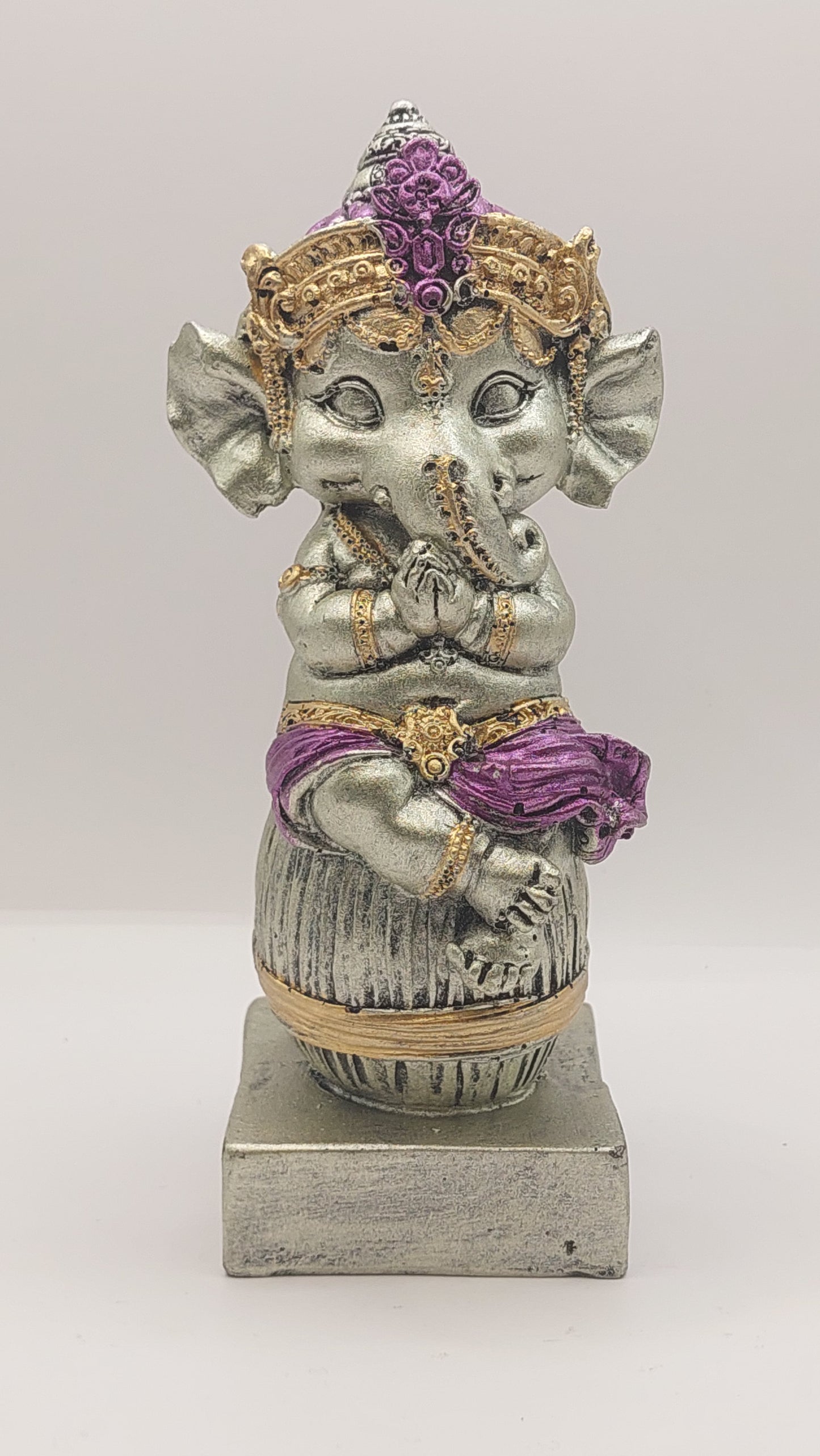 Baby Ganesha (plata y morado) (dios hindú)